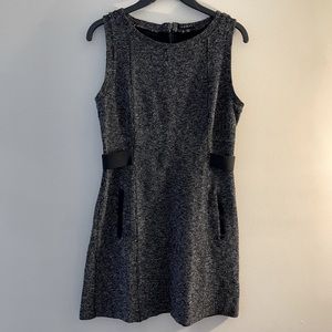 Theory tweed sleeveless zip back dress size small